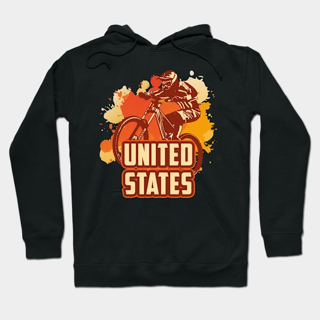 United States downhill biking Hoodie by SerenityByAlex